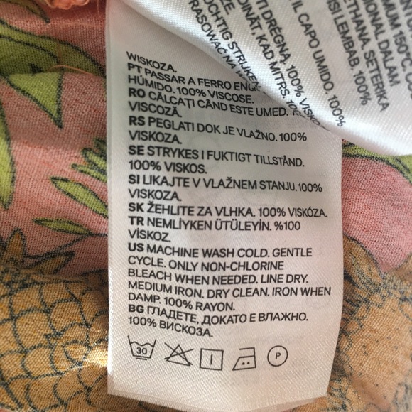 Pink & yellow print top - Picture 5 of 5